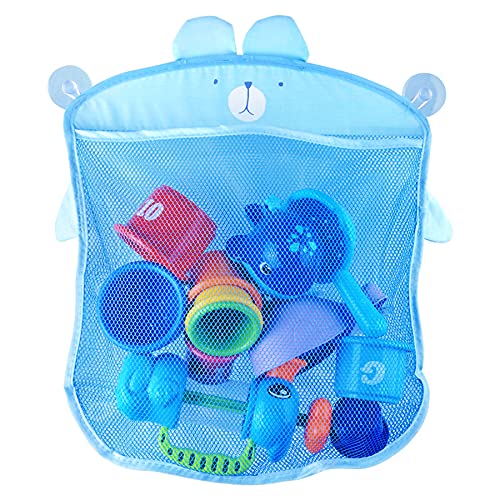 LYYDAN Organizador de juguetes de baño, red de baño para niños pequeños, red para juguetes con 2 ventosas, ganchos para bañera, productos para bebés, evita el moho en juguetes
