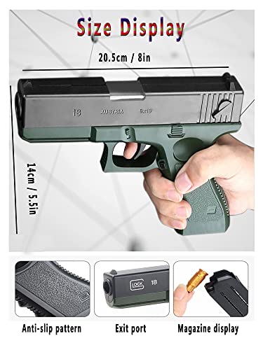 M1911 Shell Ejection Soft Bullet Toy Gun - Pistola De Juguete Realista/Pistola De Juguete con Balas NiñOs con Cargador Y Silenciador De Balas (Green)