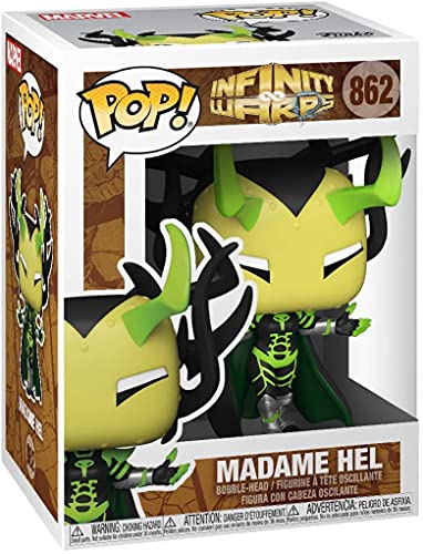 Madame Hel Pop #862 Marvel Infinity Warps: figura de vinilo (incluye funda protectora Ecotek Pop Box)