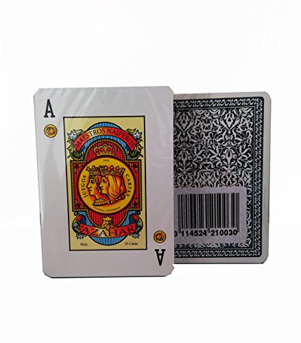 Maestros Naiperos- baraja Poker, española, 55, Cartas, Estuche de plástico, Calidad Gran Casino, Color Azul o Rojo (130003093)