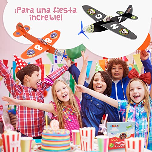 Magicat Avión Planeador de Espuma Premium con Pegatinas I Set de 6 Aviones de Juguete para niños y niñas I Infantiles para Jugar al Aire Libre I DIY Glider Planes Kids