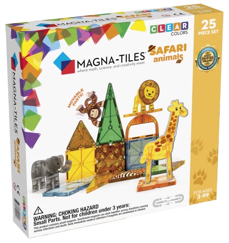 Magna-Tiles MAGNA-TILES Safari Animals, The Original Magnetic Building Tiles For Creative Open-Ended Play, Educational Toys For Children Ages 3 Years + (25 Pieces) (20925)
