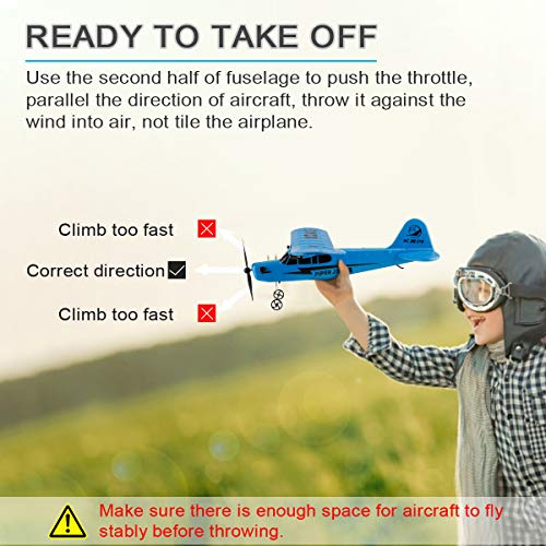 Makerfire Avión RC FX-803 RTF RC Avión 2.4GHz 2CH Incorporado 6-Axis Gyro EPP Control Remoto Planeador de avión fácil de Volar para Principiantes Adultos niños (Azul)