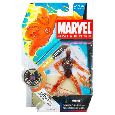 Marvel Universe 3 3/4 Series 1 Action Figure Human Torch In Flames by Marvel