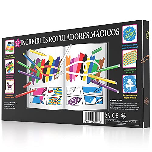 Marvin's Magic - Juego de Rotuladores Mágicos Que Cambian de Color - CREA Letras en 3D o Escribe Mensajes Secretos - Materiales Artísticos Mágicos - 25 Bolígrafos Mágicos de Colores