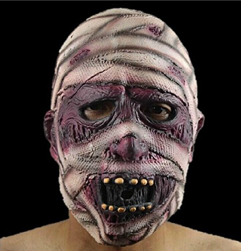 Máscara de látex de terror de Halloween Máscara De Cabeza Completa De Momia,Máscara cabeza de Halloween de terror realista,Adultos Momia Máscara para cosplay Halloween decoraciones Fiesta(1 pieza)