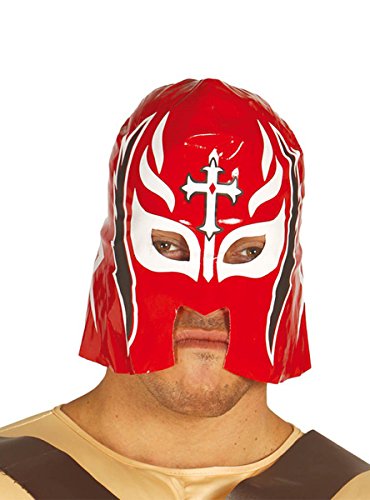 Máscara de Lucha Libre Roja con Cruz