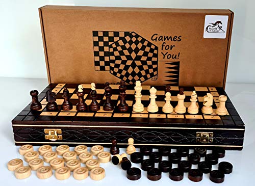Master of Chess CAPABLANCA DRAFTS - AJEDREZ Y Dibujos 2 EN 1: Ajedrez de Madera de 100 Campos y Damas de Madera de 100 Cuadrados, Juego de borradores 16 Ajedrez Grande de 40x40 cm para niños, Adultos