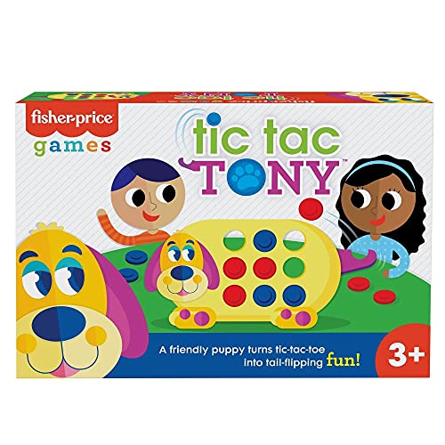 Mattel Games Fisher-Price Juego de mesa Tic Tac Tony, juego 3 en raya para niños +3 años (GWN53)