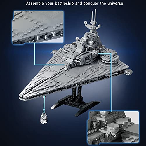 MBKE Star Space Wars Star Destroyer, 796 piezas Space Wars nivel de asalto Star Destroyer Building Block Set de construcción para niños y adultos, compatible con Lego