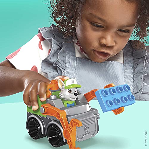 Mega Bloks La Patrulla Canina Camión de reciclaje de Rocky Vehículo de juguete de bloques de construcción, regalo para niños +1 año Mattel GYH93