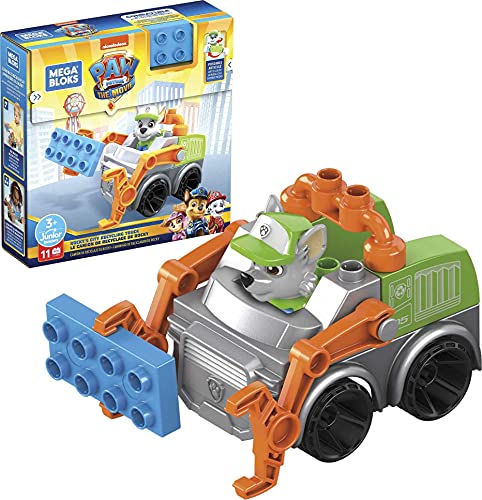 Mega Bloks La Patrulla Canina Camión de reciclaje de Rocky Vehículo de juguete de bloques de construcción, regalo para niños +1 año Mattel GYH93