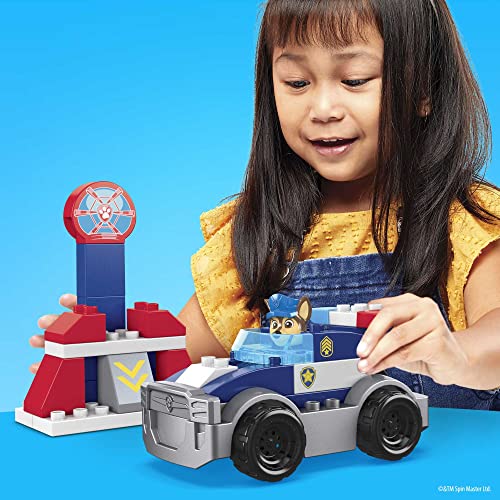 Mega Bloks Patrulla Canina Crucero de policía de Chase Bloques de construcción con personajes, juguete para niños +1 año, Mattel GYJ00