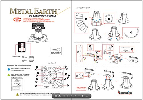 Metal Earth Puzzle 3D Campana De La Libertad Filadelfia. Rompecabezas De Metal De Arquitectura. Maquetas Para Construir Para Adultos Nivel Moderado De 5.2 X 5.2 X 6.5 Cm