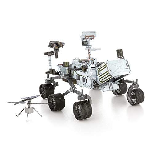 Metal Earth Puzzle 3D Vehículo Mars Rover Perseverance Y Helicóptero Ingenuity . Rompecabezas De Metal De Espacio. Maquetas para Construir para Adultos Nivel Desafiante De 9 X 12.5 X 7.5 Cm