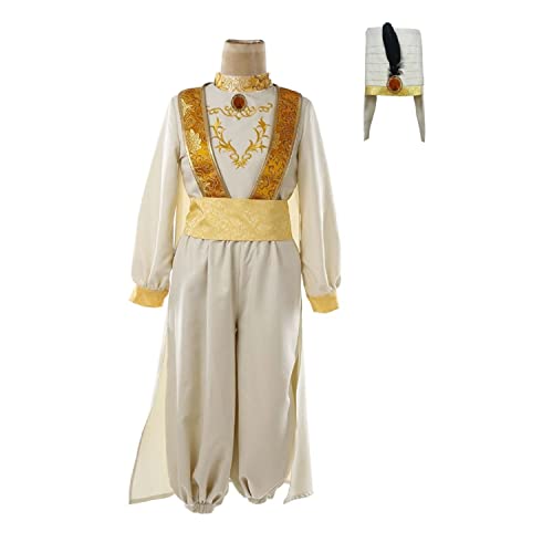 MIMIKRY Disfraz de Príncipe Aladdin 1001 de noche, para hombre, 5 piezas, estilo oriental, cine, talla S