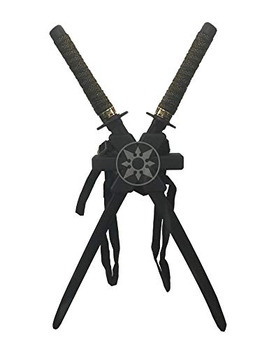MIMIKRY Espada doble Ninja Katana con soporte trasero y correas accesorios para disfraz