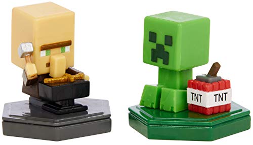 Minecraft Earth Boost Mini Figures 2 unidades de juguetes con chip NFC, juego móvil de realidad aumentada de la tierra, basado en videojuegos, ideal para jugar, comerciar y coleccionar