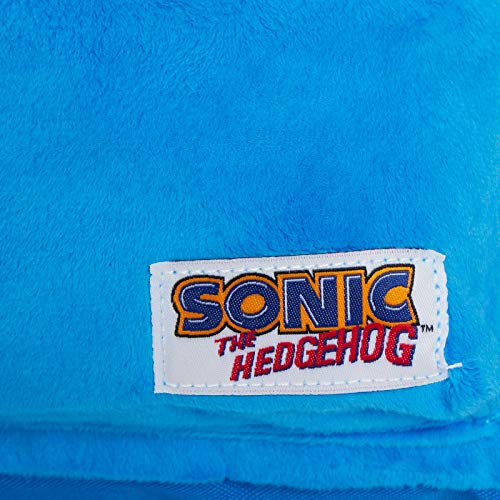 Mochila oficial de Sonic The Hedgehog 3D de felpa para niños y niñas, Sega, para el almuerzo, deportes, bolsa de viaje, Blue, 31cm x 24cm x 10cm., Mochila