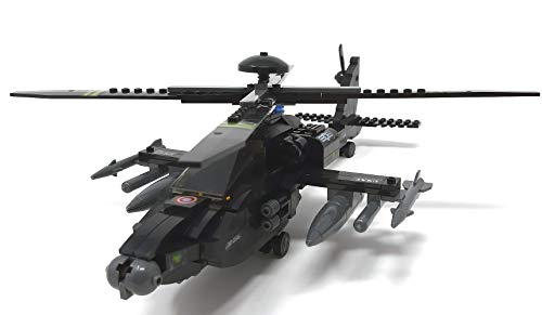 modbrix 1484020 – & # x2605; Ladrillos Apache Ah de 64 helicóptero de combate con iluminación LED & Sound Incluye Custom US Army Special Forces Soldados de Original Lego© Compartir & # x2605;