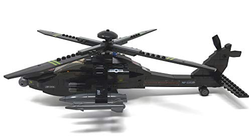 modbrix 1484020 – & # x2605; Ladrillos Apache Ah de 64 helicóptero de combate con iluminación LED & Sound Incluye Custom US Army Special Forces Soldados de Original Lego© Compartir & # x2605;