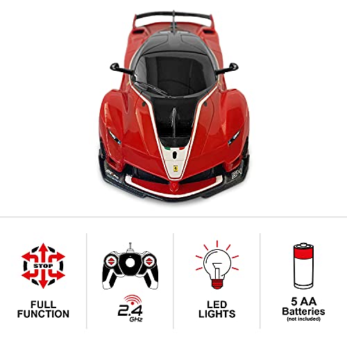 Mondo Motors 63605 - Coche teledirigido Ferrari R/C - Modelo FXX K EVO a Escala 1/24 - Coche de Juegos para niños - Rojo