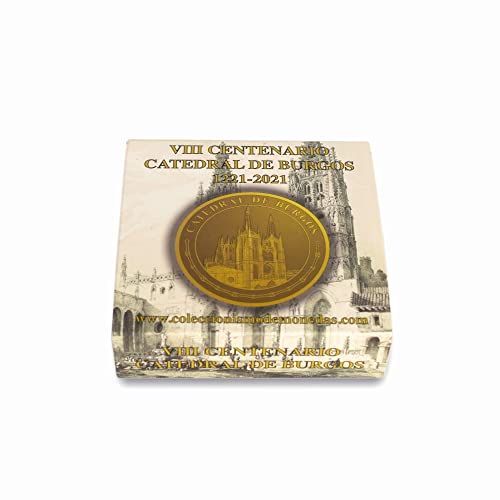 Moneda de Colección - Xacobeo 2021 y 2022 - Bañada en Oro de 24 Kilates - Moneda Conmemorativa del Año Santo Jacobeo 2021 y 2022 - Imagen de la Catedral de Santiago de Compostela