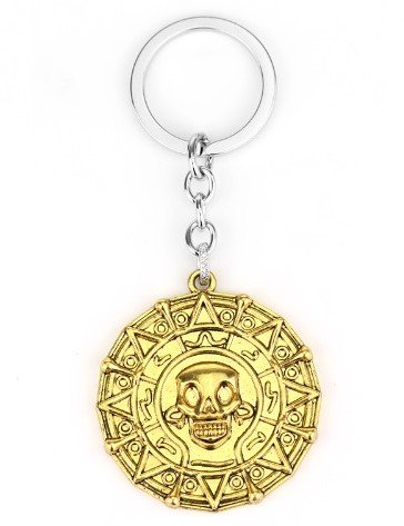 Moneda de oro pirata llavero 5 cm | colgante | tesoro pirata | oro | regalo | niño | Caribe | barco pirata | oso de mar | calavera