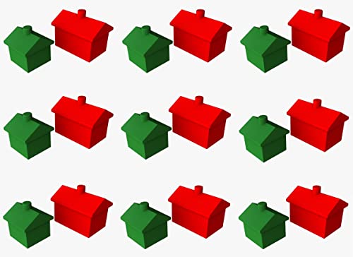 Monopoly Hotels And Houses Paquete de recarga Repuestos de juego 2022 Propiedad casas verdes x8 hoteles rojos x4 paquete de repuesto original oficial