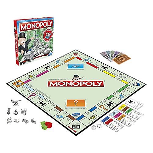 Monopoly Juego, Juego de Mesa Familiar para 2 a 6 Jugadores, Juego de Mesa monopolio para niños de 8 años en adelante, Incluye Tarjetas de Cofre de la Comunidad de votos para Fans