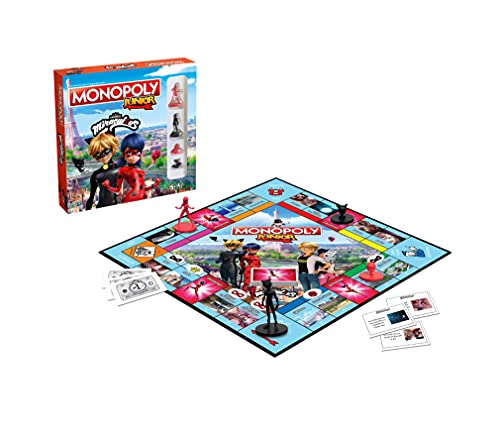 Monopoly Junior Miraculous – con Lady Bug, Cat Noir, el Kwamis de Miraculous y Muchos Otros, Edad 5 + – en alemán