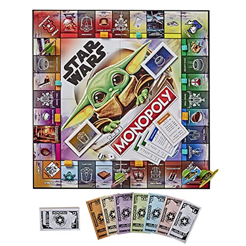 Monopoly: Star Wars The Child Edition Juego de mesa para familias y niños de 8 años en adelante, con el niño, que los fanáticos llaman Baby Yoda
