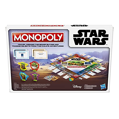 Monopoly: Star Wars The Child Edition Juego de mesa para familias y niños de 8 años en adelante, con el niño, que los fanáticos llaman Baby Yoda