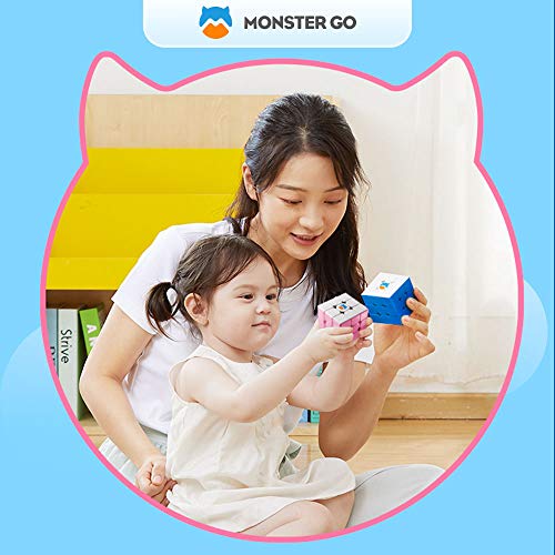 Monster Go 3x3 Nube, White & Blue Cubo de Entrenamiento, Juguetes para Niños Principiantes