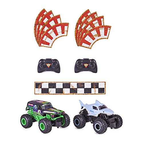 Monster Jam, Camiones de Control Remoto Oficiales Grave Digger vs. Megalodon Racing Rivals, Escala 1:24 (Solo Disponible en Amazon) (Spin Master 778988378625)