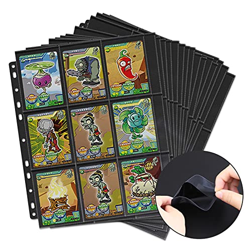Moocuca 630 pcs Juego de Fundas para Cartas, Trading Card Sleeves Bolsillos a ambos lados, 35 Páginas Funda para Cartas, Bolsillos para Cartas Coleccionables para Pokemon para Carpetas de Anillas A4