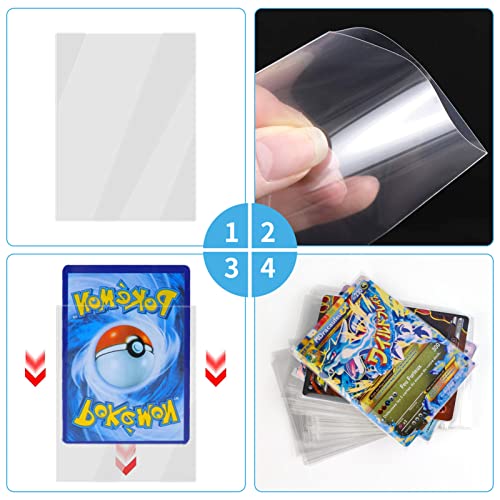 Moocuca Sleeves Fundas para Cartas de Juego Magic 66 * 91mm, 200 Fundas Para Cartas de Comercio Transparente, Protectoras de Tarjeta para YuGiOh Pokemon Trading Cards (200 No Sellado)
