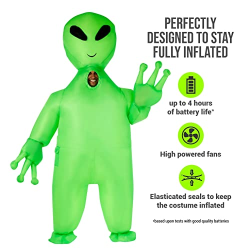 MORPH Costumes Disfraz Hinchable Adulto Alien Gigante, Disfraz Halloween Hombre Talla Única