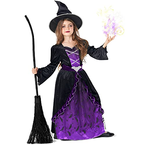 Morph Disfraz de bruja malvada para niñas, disfraz de Halloween, talla grande