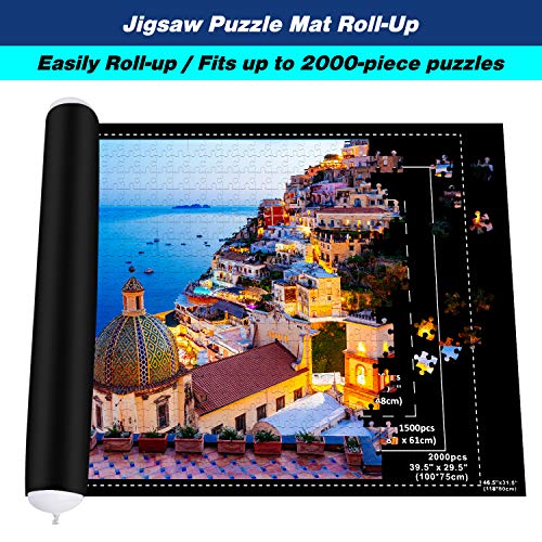 MOZOOSON Tapete Puzzle Mat, Rompecabezas Saver Roll Felt Mat Playmat para 2000 Piezas Puzzle Jigsaw Player, 31.5"*46"