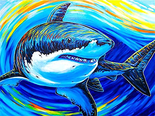 MQOK Obra de Arte de Juego de Rompecabezas para Adultos (Tiburon Grande) Juego de Rompecabezas para Familiar