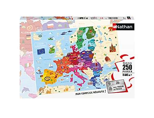 Nathan 40055568797 - Puzle de Mapa de Europa Infantil (250 Piezas)
