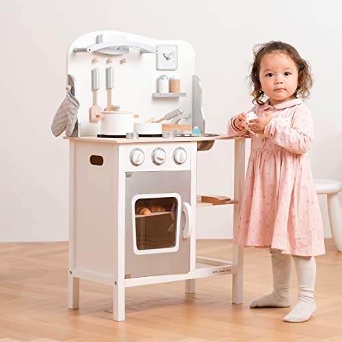New Classic Toys Toys-11053 Kitchenette-Bon Appetit-White/Silver, Color Blanco (11053)