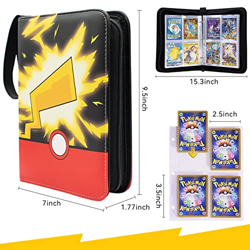 NICEKOOL® Álbum Cartas para Pokémon - Carpeta Pokemon Tarjetas, Álbum Titular Tarjetas para Cartas 2022, Álbum Entrenador Cartas GX EX 50 páginas 400 tarjetas capacidad