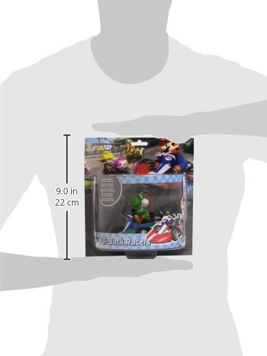 Nintendo Mario Kart - Coche de Carreras de Yoshi (12 cm) - Figura Coche retrofriccion Yoshi (12cm)