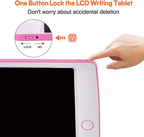 NOBES Tableta de Dibujo Pizarra 10 Pulgadas Color, Tableta Escritura LCD Educativo Infantil Dibujo, Juguetes para 3 4 5 6 años Niños Regalo Niña (Rosa)