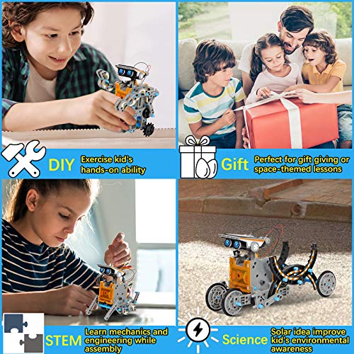 OASO Kits de construcción de robot STEM para niños, kits de robot solar para niños niñas 8 9 10 en adelante, experimento científico DIY educativo creativo robot juguetes (190 piezas)