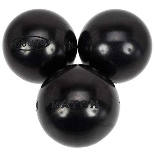 Obut Match - Bolas de petanca semiblandas, 72 mm, negro, negro, 700g