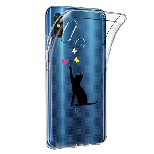 Oihxse Transparente Silicona Case Compatible con Xiaomi Mi MAX 3 Funda Suave TPU Protección Carcasa Moda Dibujos Animados Divertida Diseño Ultra-Delgado Cubierta-Gato