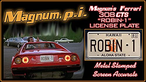 OPO 10 - Réplica de la matrícula metálica del Coche Compatible con Ferrari 308 GTS de la Serie Magnum (60)